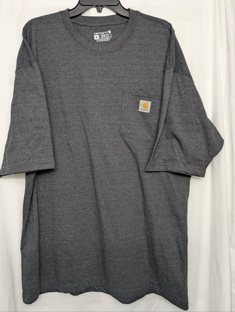 Carhartt Dark Gray Short Sleeve Pocket Tee with Logo Patch